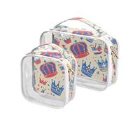 sanluoli Lot de 2 trousses de toilette de voyage transparentes avec drapeau Union Jack couleur 4 juillet Jour de l'indépendance à suspendre Approuvé par la TSA Sac de voyage cosmétique essentiel de