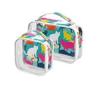 sanluoli Lot de 2 trousses de toilette imperméables pour homme avec silhouettes de teckel bleu clair et approuvées par la TSA - Conforme aux normes des compagnies aériennes, silhouettes de teckel de