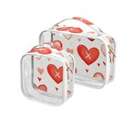 sanluoli Lot de 2 trousses de toilette transparentes vintage pour homme approuvées par la TSA, Vintage Valentine