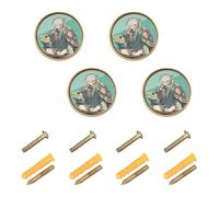 sanluoli Lot de 4 boutons de commode gothiques personnalisables en forme de tortue vert menthe pour commode, bohème, 32 mm, doré