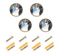 sanluoli Lot de 4 poignées et boutons de contrôle vintage personnalisables pour commode Ragdoll Cat 32 mm