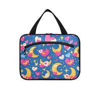 sanluoli Moon Pixel Art Sac de voyage à suspendre pour la Saint-Valentin avec crochet, sac de maquillage pour femme voyage voyage cartera para maquillaje