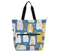 sanluoli Mr & Mrs Bear Sac fourre-tout pour enfants, femmes, hommes, gothiques, robustes, pour enseignants, bibliothèques, pour l'école, le shopping, la plage, les fournitures scolaires arc-en-ciel