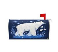 sanluoli Ours polaire bleu roi décoratif pour boîte aux lettres de Saint-Valentin, couverture d'hiver 45,7 x 52,6 cm