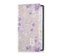 sanluoli Porte-carte d'assurance en cuir vintage avec fleurs nacrées Pêche et blanc, pour documents essentiels, permis de conduire, cartes