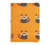 sanluoli Porte-carte de vaccin en cuir de dessin animé Lesser Pandas Orange