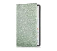 sanluoli Porte-carte d'immatriculation et d'assurance en cuir de qualité supérieure avec paillettes étoilées, gris clair, vert brillant, accessoires pour cartes, documents essentiels, permis de