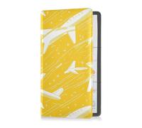 sanluoli Porte-cartes d'immatriculation et d'assurance en cuir jaune Abstraction Avions - Boîte à gants pour cartes, permis de conduire de documents essentiels