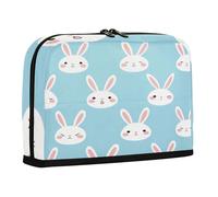 sanluoli Porte-crayons de grande capacité - Sac de rangement vertical robuste pour filles - Lapins mignons - Bleu