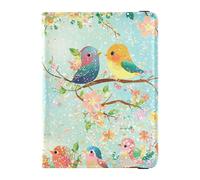 sanluoli Porte-passeport en cuir imperméable pour la fête des parents avec oiseaux et famille