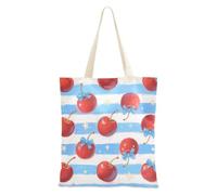 sanluoli Red Cherries Sac fourre-tout en toile robuste pour femme pour la gym, le travail, le shopping 40,6 x 38,1 cm