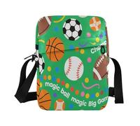 sanluoli Sac à bandoulière pour femme, sac à main décontracté avec sangle réglable pour voyage, ballon de football, panier de football, imprimé vert