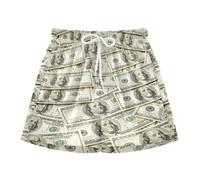 sanluoli Short de bain pour garçon, doublure de compression pour maillot de bain, Motif réaliste de billets de cent dollars, 11 ans