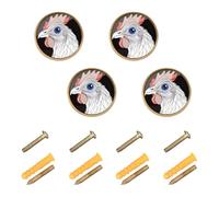 sanluoli Sweet Pet Lot de 4 poignées et boutons de meubles personnalisables en forme de poulet 32 mm pour vestibule