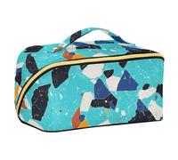 sanluoli Terrazzo Trousse à cosmétiques de voyage verticale sur pied Motif gloire Bleu