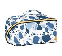 sanluoli Terrazzo Trousse à cosmétiques de voyage verticale sur pied Motif gloire Bleu