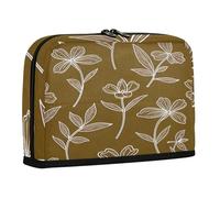 sanluoli Trousse à crayons de grande capacité avec compartiment de rangement pour papeterie pour adolescent Preppy School Brown Line Flower Art