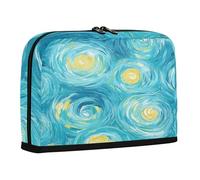 sanluoli Trousse à crayons de grande capacité avec fente pour femme Bleu ciel jaune