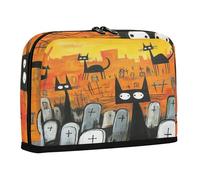 sanluoli Trousse à crayons de grande capacité avec fentes pour stylos - Sac multifonction pour infirmière et voyage - Les chats noirs rôdent