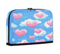 sanluoli Trousse à crayons de grande capacité avec fermeture éclair et multi-usages pour adolescents, collège, nuage, style campagnard, Saint-Valentin