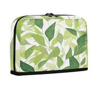 sanluoli Trousse à crayons de grande capacité extensible multi-usages pour l'école secondaire Preppy Fresh Summer Feuilles vertes