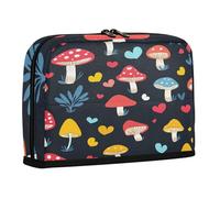 sanluoli Trousse à crayons de grande capacité - Organiseur de bureau portable pour enfants - Fournitures scolaires - Champignon - Art français - Saint-Valentin - Noir