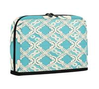 sanluoli Trousse à crayons de grande capacité pour adolescent, école, motif géométrique plat, motif volute, bleu lac