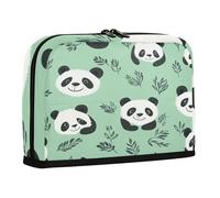 sanluoli Trousse à crayons de grande capacité - Sac de rangement vertical multi-emplacements pour adolescents - Pandas élémentaires - Vert menthe - Sans couture
