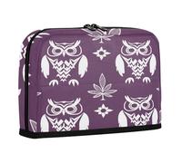 sanluoli Trousse à crayons de grande capacité - Sac de rangement vertical multifonction pour enseignant, lycée, ethnique, hibou, violet