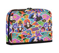 sanluoli Trousse à crayons de grande capacité - Sac de rangement vertical portable et polyvalent pour homme et bureau - Coloré - Motif mignon magicien