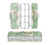 sanluoli Trousse à crayons double couche transparente avec couvercle hermétique Vert étoile de mer et coquillages