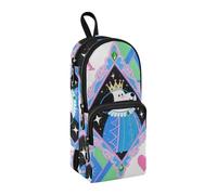 sanluoli Trousse à crayons en nylon 3 compartiments avec motif chien de poker pop art dessin animé mignon sac à crayons multifonction et esthétique pour femme école préparée 1600 ml