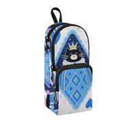 sanluoli Trousse à crayons en nylon 3 compartiments pour adolescents Motif chat de poker Pop Art et trousse multifonction pour l'école primaire 1600 ml