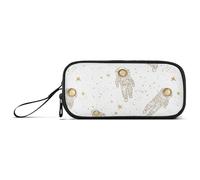 sanluoli Trousse à crayons en nylon avec fermeture éclair - Motif planète astronaute blanche - Grande capacité