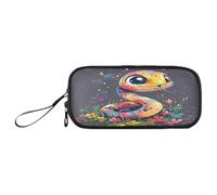 sanluoli Trousse à crayons en nylon noir et rouge pour le Nouvel An, oiseaux et fleurs, grande capacité, pour adolescentes, papeterie pour écolier, hommes