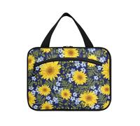 sanluoli Trousse à pharmacie à suspendre avec crochet, motif tournesols et fleurs, trousse de maquillage imperméable pour femme, sac à dos de voyage, porta cosmeticos mujer para cartera, Fleurs