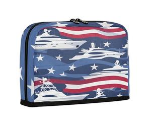 sanluoli Trousse de rangement pour crayons de grande capacité - Trousse de maquillage robuste pour enfants - Fournitures scolaires - Drapeau Yacht2 - 4 juillet - Jour de l'indépendance