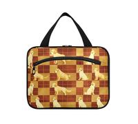 sanluoli Trousse de toilette de voyage à suspendre avec crochet, trousse de rasage extensible pour les essentiels de voyage pour parfum de chien doré, Golden Red Cute Dogs