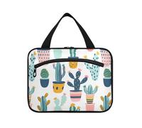 sanluoli Trousse de toilette de voyage colorée à suspendre avec crochet, trousse de maquillage chic pour accessoires de voyage pour femme, bolso viajero para mujer, Cactus mignons dans des pots