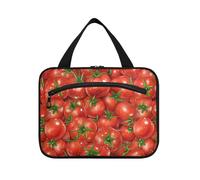 sanluoli Trousse de toilette rouge à suspendre pour homme avec crochet, trousse de toilette lavable pour maman organisateur de maquillage para, tomates fraîches rouges