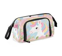 sanluoli Trousse d'école de grande capacité pour crayons avec fermeture éclair et porte-crayons pour femme, peinture à l'huile élémentaire, motif chat mignon
