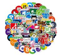 Sanmatic Autocollant Lot 100Pcs Stickers pour Ordinateur Portable langage Autocollant de Programmation développeur Logo de l'autocollant IT,C ++,Python,Linux,Swift,Geeks,Pirates informatiques,codeurs