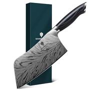 SANMEIHO Couteau Cuisine Professionnel 18 cm - Acier Poudré Japonais 63 HRC Couteau de Chef Acier Super 12° Couteaux Boucher avec Manche en Pakka Couteaux à Découper pour Viande, Poisson, Légumes