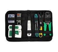 SANMONK Kit d'outils de réparation réseau, outil de sertissage, testeur de câble, connecteurs, pince à sertir d'Outil Approprié au Bricolage ordinateur pour RJ45 RJ11 Cat5e Cat 6 Testeur de câble