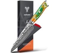 SANMUZUO Couteau Utilitaire Couteau Tout Usage- Couteaux de Fruits et légumes de 13cm, 67 couches en acier Damas forgé et manche en résine - Série Yao