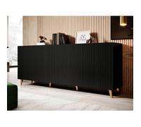 Sanna - buffet bas - 200 cm - style contemporain - Noir / Blanc Noir / Blanc G