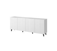 Sanna - buffet bas - 4 portes - 200 cm - Noir / Blanc