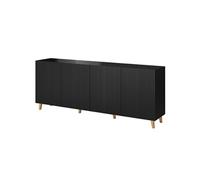 Sanna - buffet bas - 200 cm - style contemporain - Noir
