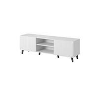 Sanna - meuble TV - 2 portes et 2 niches - 150 cm - Blanc