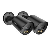 SANNCE 1080P TVI Bullet Caméra de Surveillance Extérieure 2pcs Full Color Vision Nocturne Caméra Extérieure avec 2 Lumières Chaudes, IP66 Résistant aux Intempéries pour Une Utilisation CT1DU